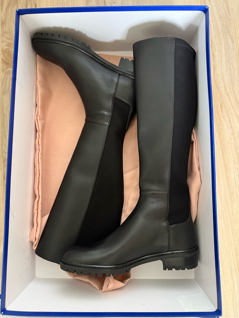 Stuart Weitzman Black City Knee High Leather Boots